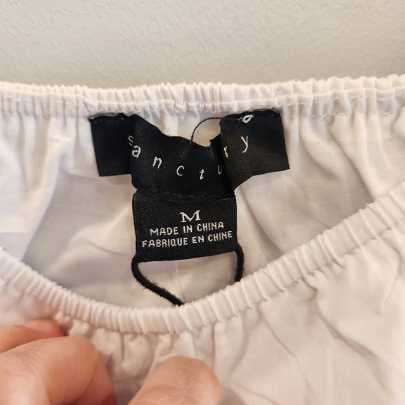 Sanctuary NWT White Cotton Puff Sleeve Mini Dress - Picture 4 of 10